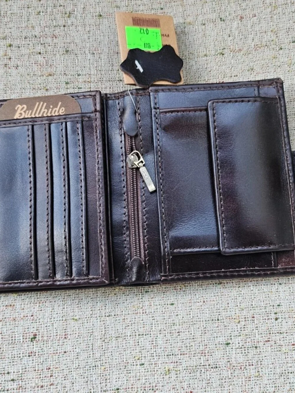 Handmade Wallet Purse Clutch Card Holder Brown Genuine Leather W/ Box & Bag